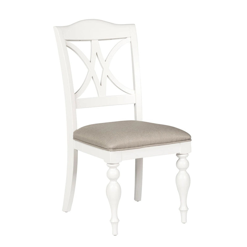 Chaise Oyster White à lattes au dossier