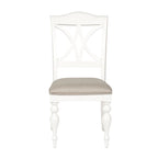 Chaise Oyster White à lattes au dossier