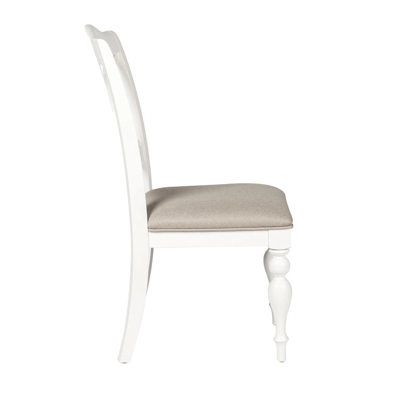 Chaise Oyster White à lattes au dossier