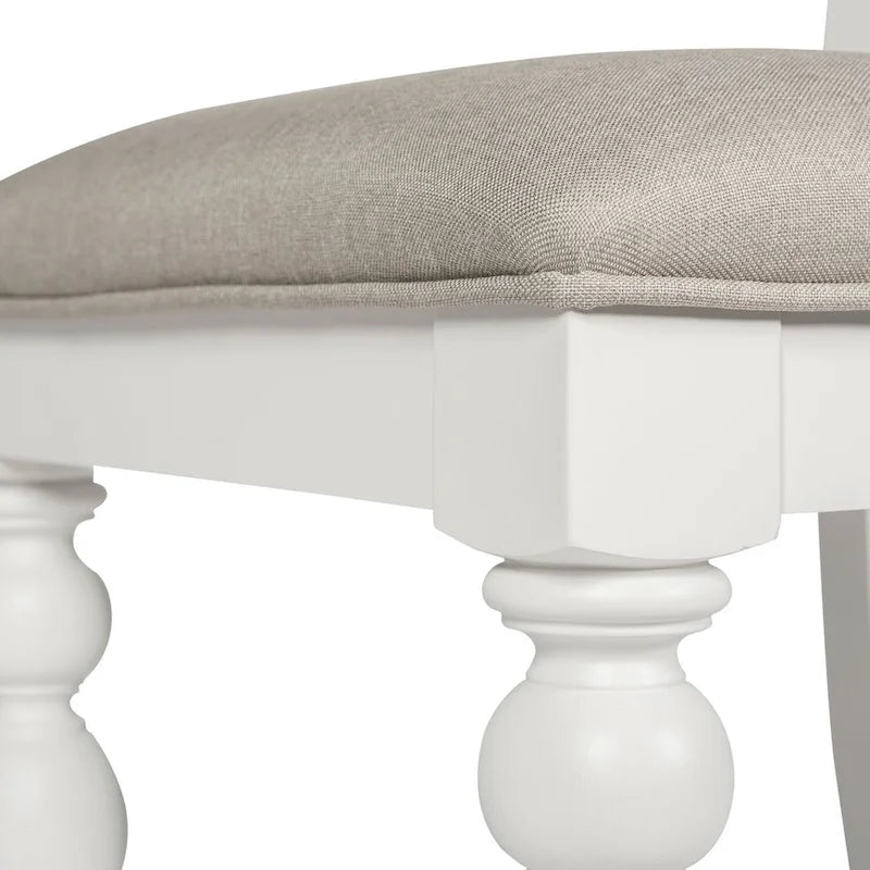 Chaise Oyster White à lattes au dossier