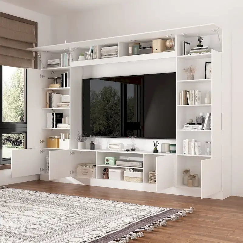 Meuble TV mural polyvalent éclairage LED - Convient aux téléviseurs jusqu'à 75 pouces