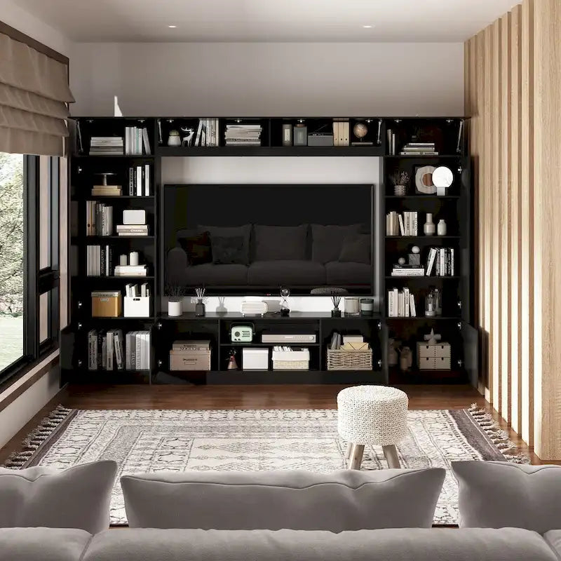 Meuble TV mural polyvalent éclairage LED - Convient aux téléviseurs jusqu'à 75 pouces