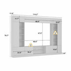 Meuble TV mural polyvalent éclairage LED - Convient aux téléviseurs jusqu'à 75 pouces