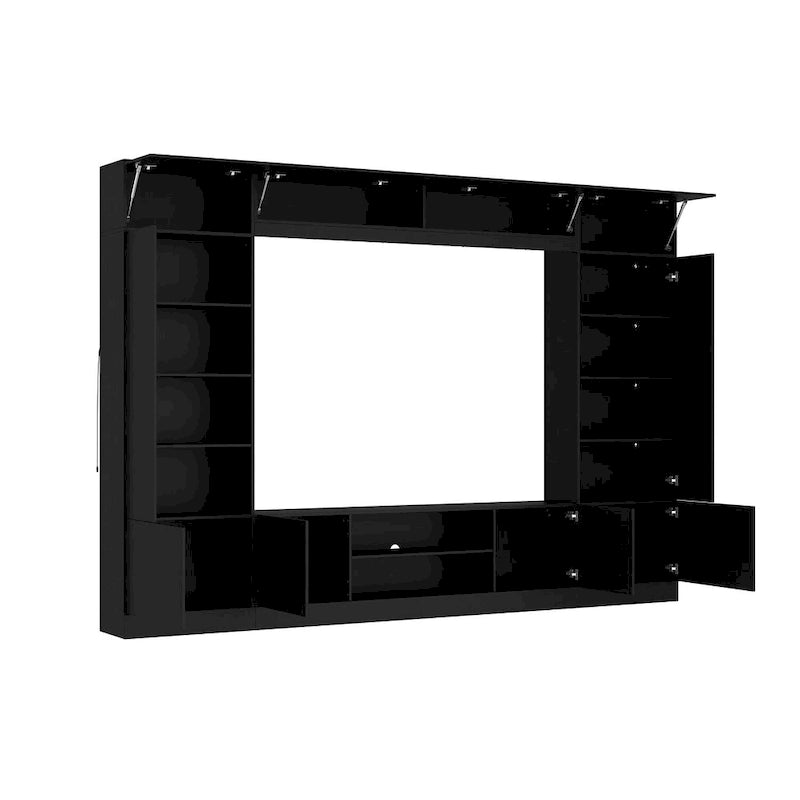 Meuble TV mural polyvalent éclairage LED - Convient aux téléviseurs jusqu'à 75 pouces