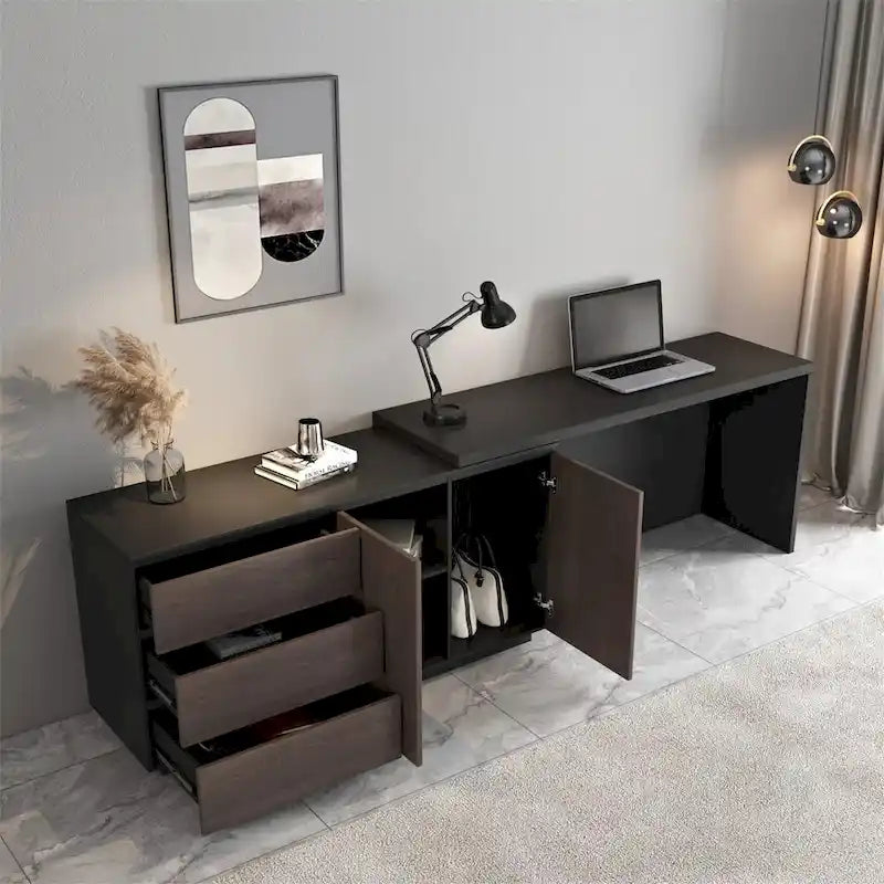 Bureau extensible avec tiroirs de rangement pour le bureau à domicile
