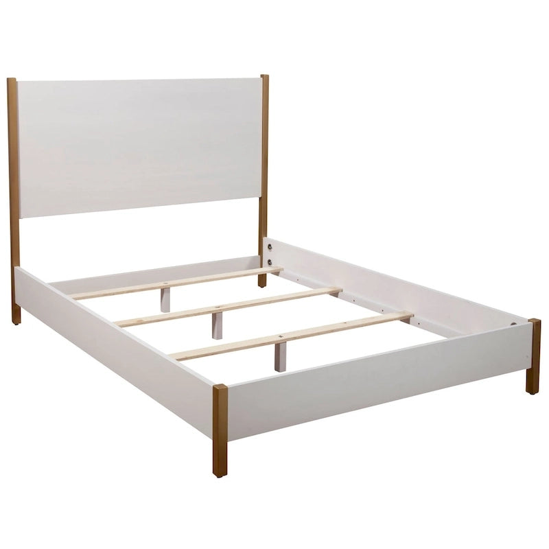 Lit en panneau de bois blanc