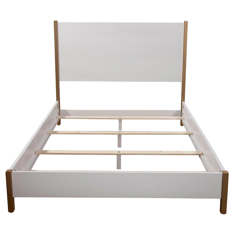 Lit en panneau de bois blanc