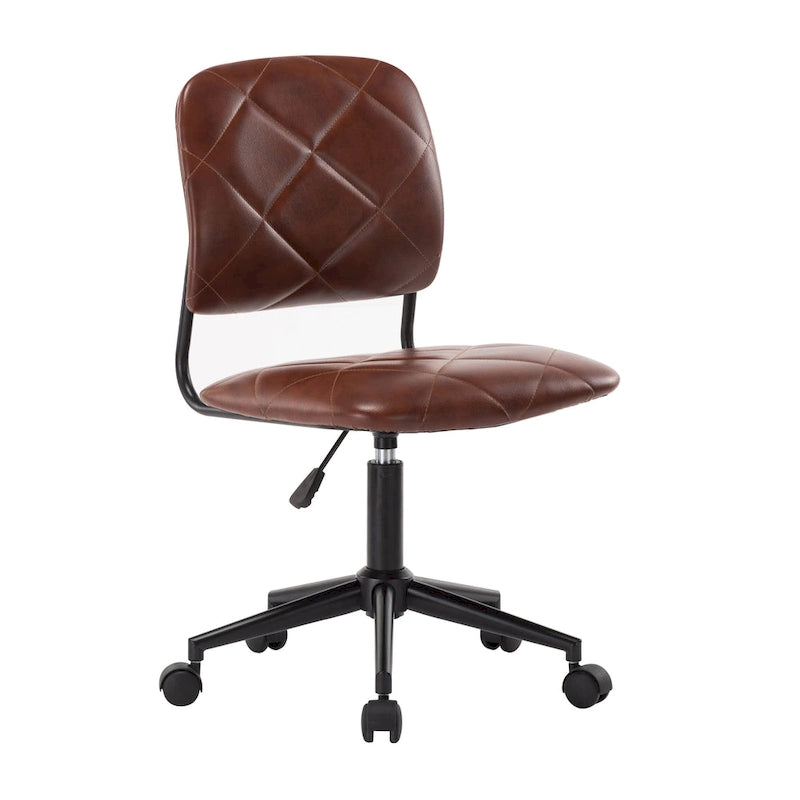 Chaise de bureau pivotante | Cuir PU capitonné | Hauteur réglable | Chaise de bureau à domicile