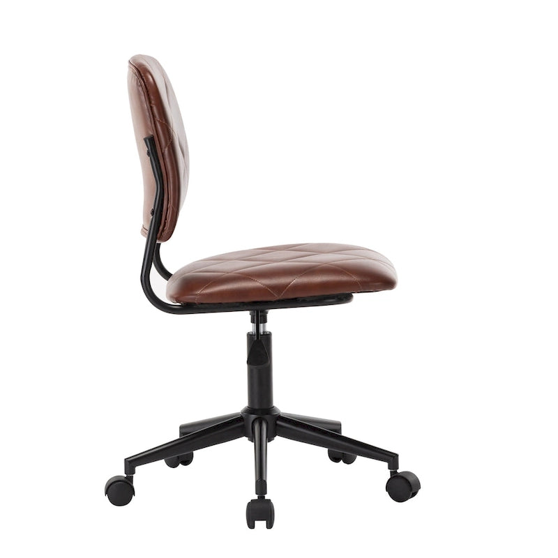 Chaise de bureau pivotante | Cuir PU capitonné | Hauteur réglable | Chaise de bureau à domicile