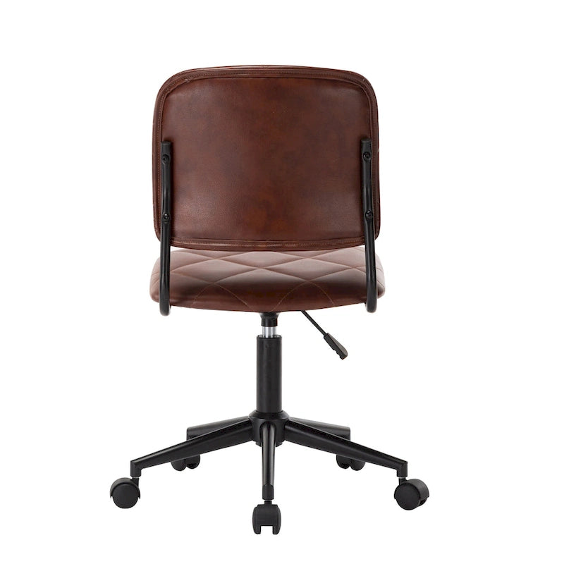 Chaise de bureau pivotante | Cuir PU capitonné | Hauteur réglable | Chaise de bureau à domicile