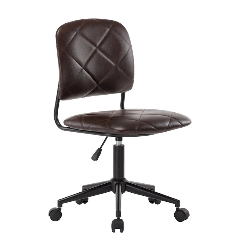 Chaise de bureau pivotante | Cuir PU capitonné | Hauteur réglable | Chaise de bureau à domicile