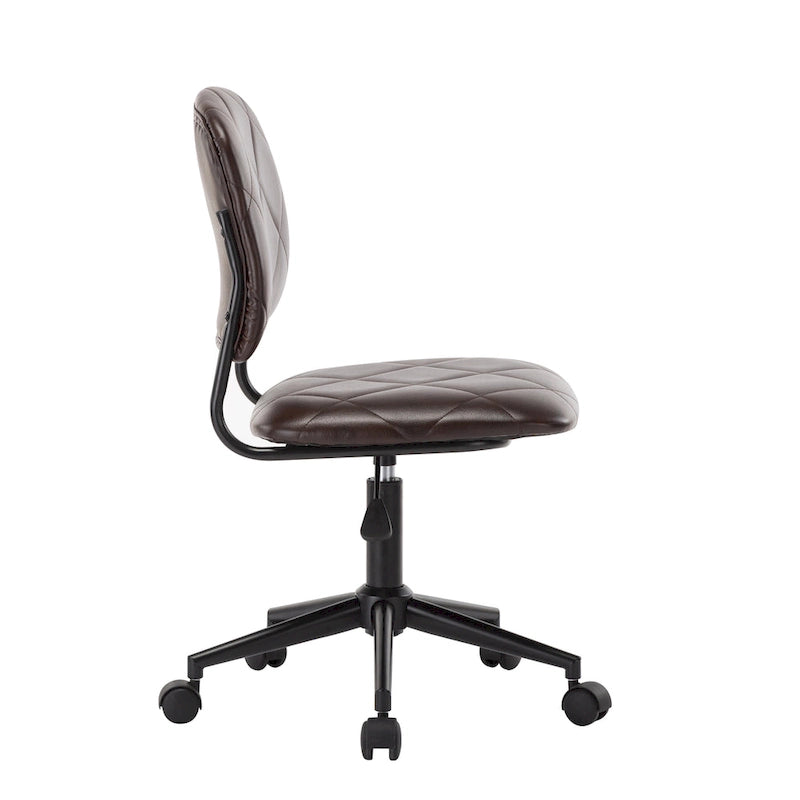 Chaise de bureau pivotante | Cuir PU capitonné | Hauteur réglable | Chaise de bureau à domicile
