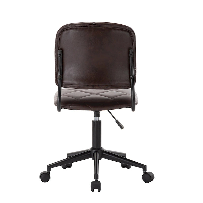Chaise de bureau pivotante | Cuir PU capitonné | Hauteur réglable | Chaise de bureau à domicile