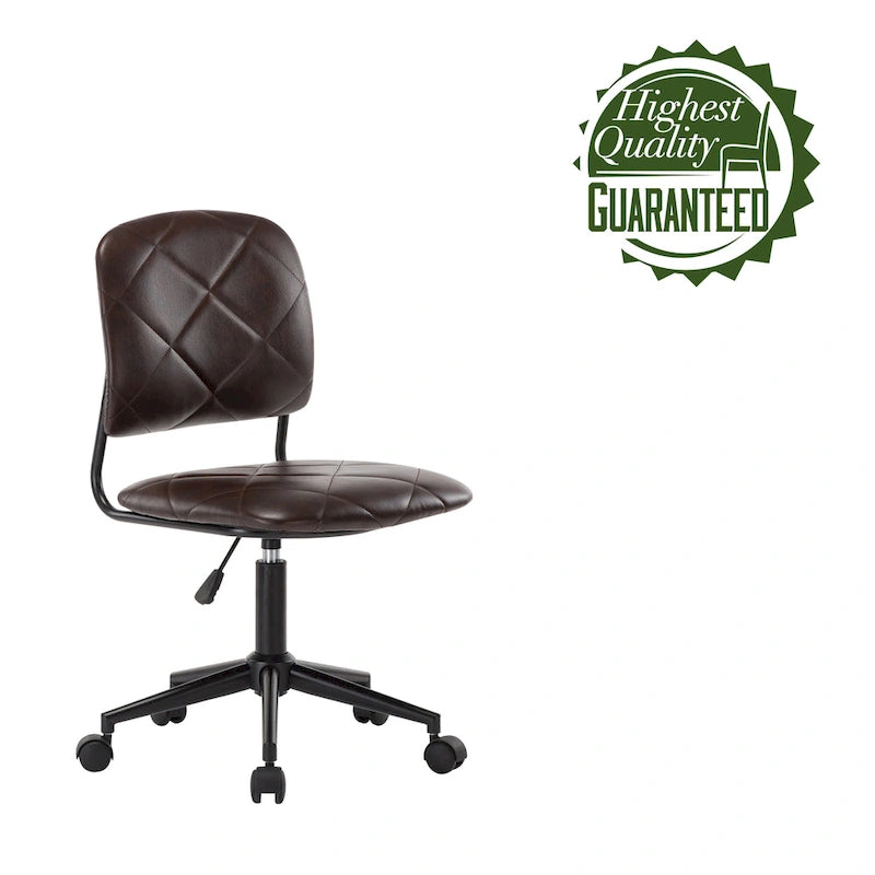 Chaise de bureau pivotante | Cuir PU capitonné | Hauteur réglable | Chaise de bureau à domicile