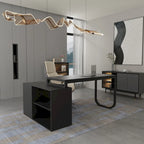 Bureau d'ordinateur d'angle en L de 140 cm avec tiroirs