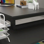 Bureau d'ordinateur d'angle en L de 140 cm avec tiroirs