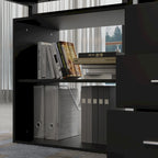 Bureau d'ordinateur d'angle en L de 140 cm avec tiroirs
