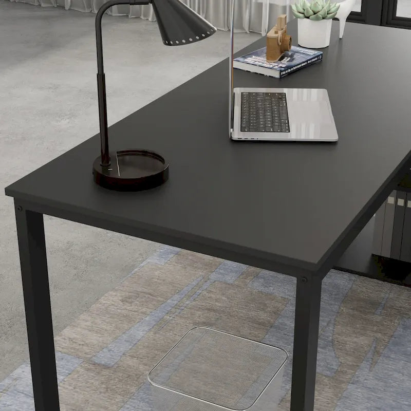 Bureau d'ordinateur d'angle en L de 140 cm avec tiroirs