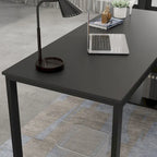 Bureau d'ordinateur d'angle en L de 140 cm avec tiroirs