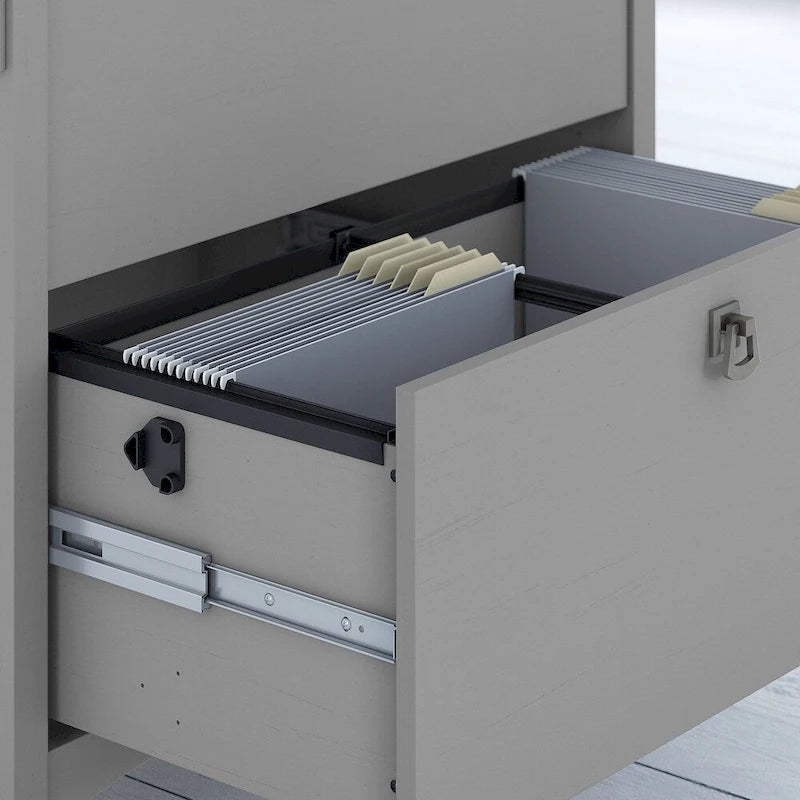 Classeur latéral à 2 tiroirs | Fini gris Cape Cod | Rangement pour bureau à domicile