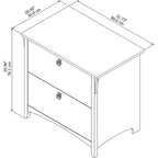 Classeur latéral à 2 tiroirs | Fini gris Cape Cod | Rangement pour bureau à domicile