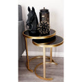 Tables d'appoint en métal noir et doré