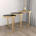 Tables d'appoint en métal noir et doré