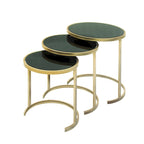Tables d'appoint en métal noir et doré