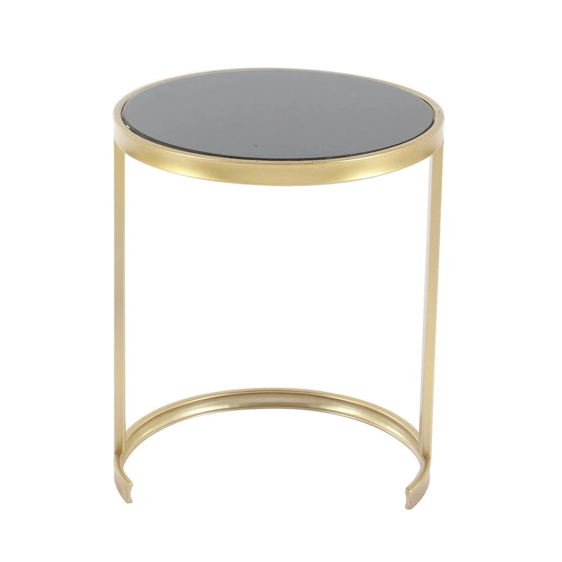 Tables d'appoint en métal noir et doré