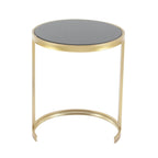 Tables d'appoint en métal noir et doré
