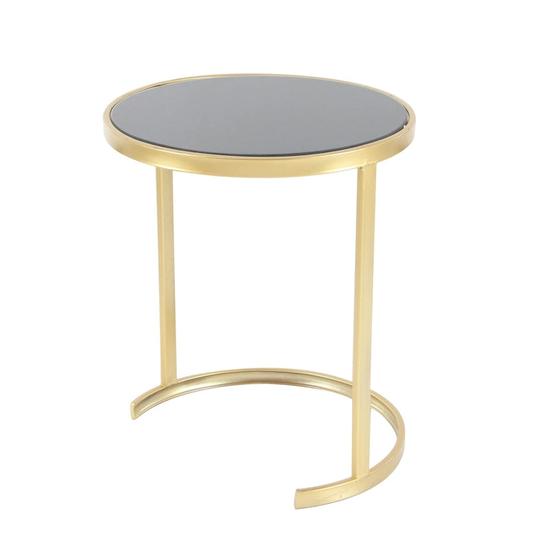 Tables d'appoint en métal noir et doré