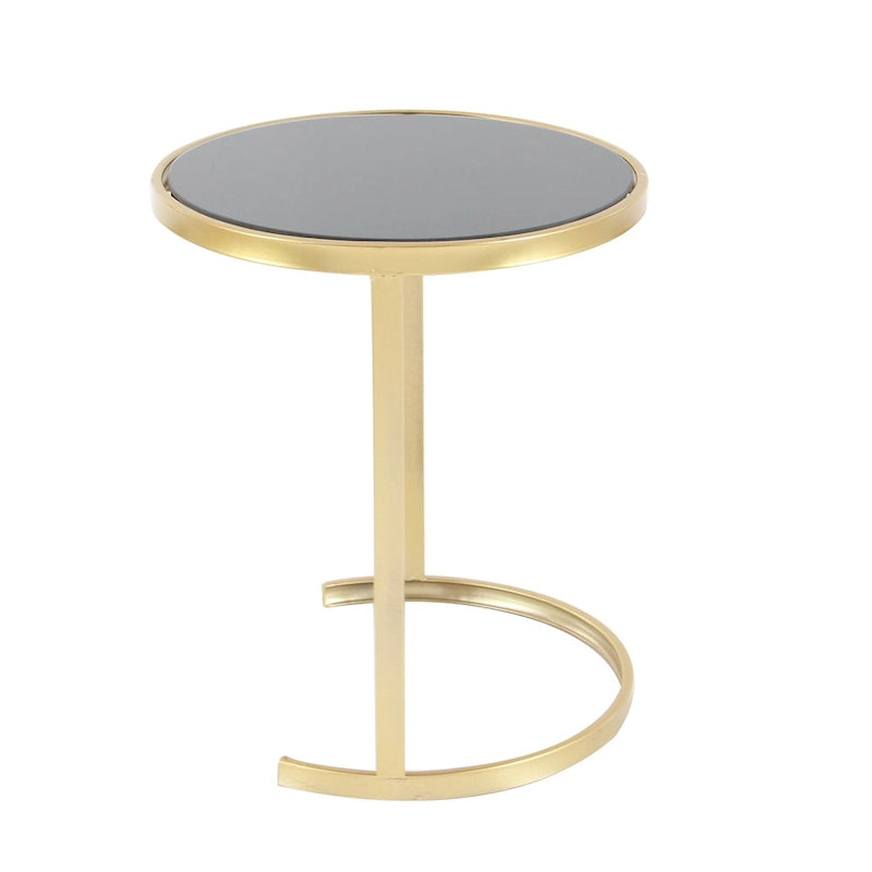 Tables d'appoint en métal noir et doré