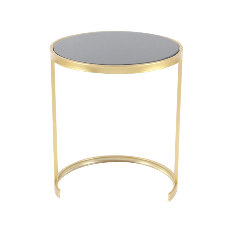 Tables d'appoint en métal noir et doré