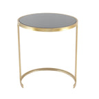 Tables d'appoint en métal noir et doré