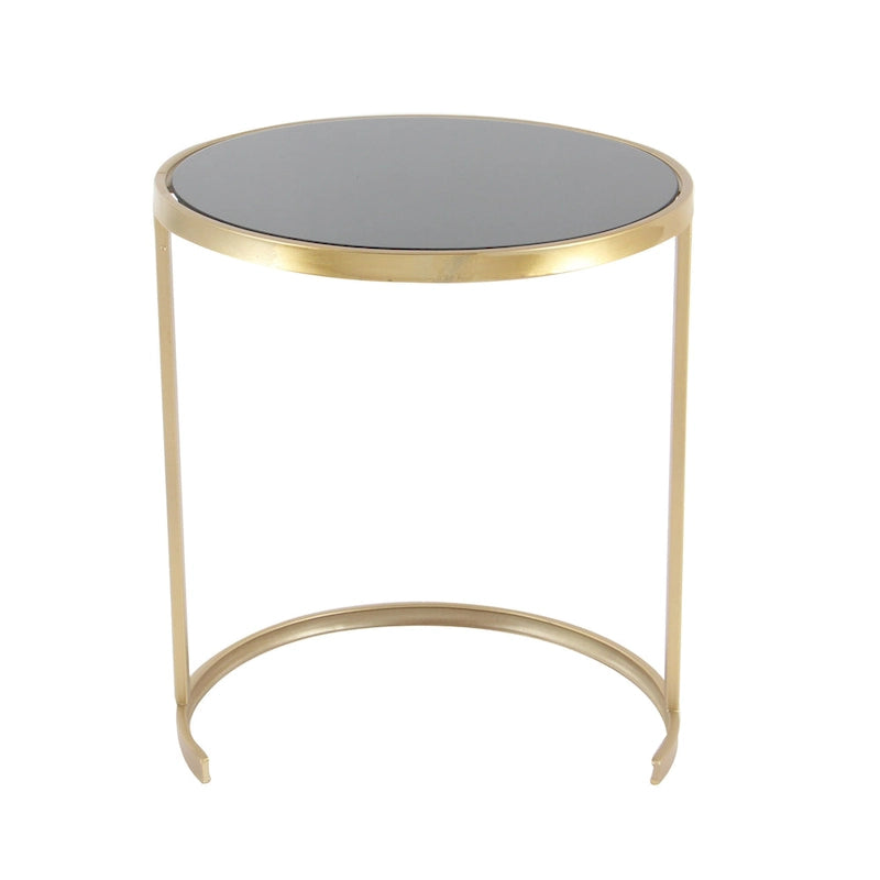 Tables d'appoint en métal noir et doré