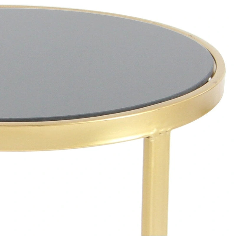 Tables d'appoint en métal noir et doré