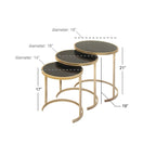 Tables d'appoint en métal noir et doré