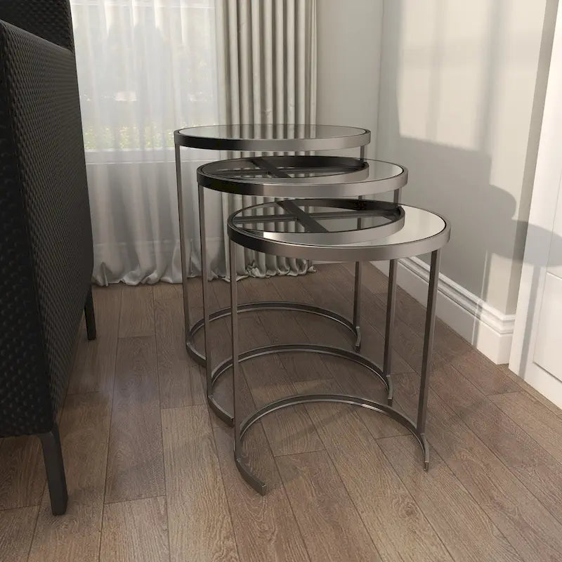 Tables d'appoint en métal noir et doré