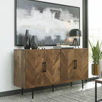 Signature Design by Ashley Prattville Brown Accent Cabinet - 68W x 16D x 36H