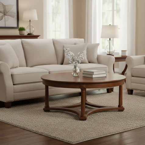 Table basse ronde en bois massif
