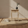 Natural Unfinished Solid Wood Side Table With Drawer by East at Main