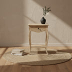 Natural Unfinished Solid Wood Side Table With Drawer by East at Main