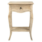 Table d'appoint en bois massif naturel non fini avec tiroir