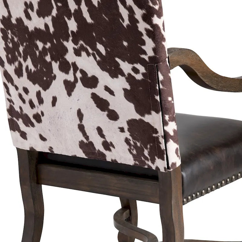 Fauteuil d'appoint en cuir reconstitué et similicuir de vache Mesquite Ranch - 30 x 24 x 42