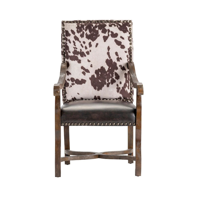 Fauteuil d'appoint en cuir reconstitué et similicuir de vache Mesquite Ranch - 30 x 24 x 42