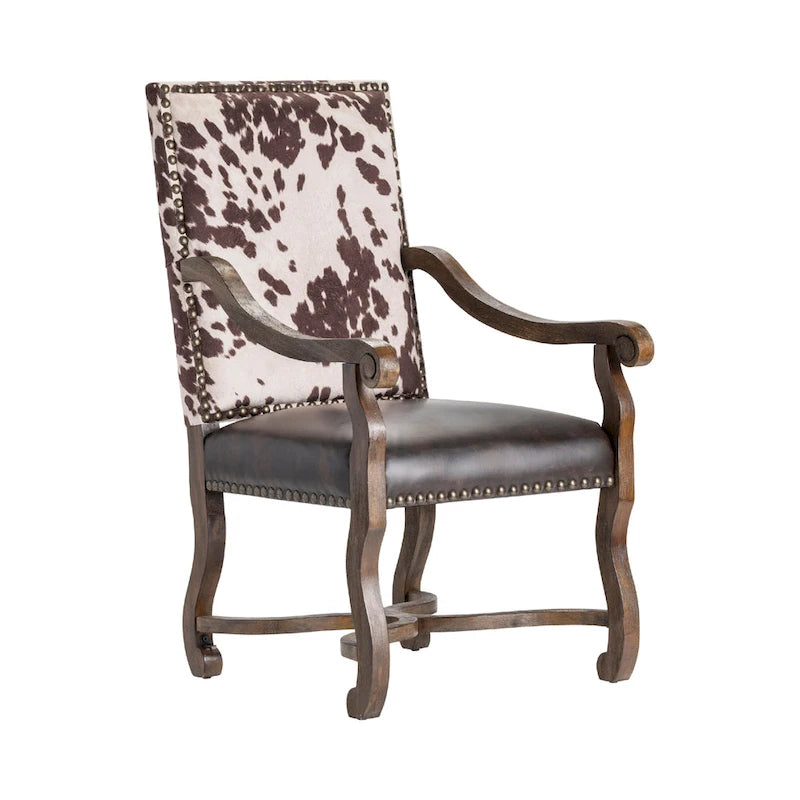 Fauteuil d'appoint en cuir reconstitué et similicuir de vache Mesquite Ranch - 30 x 24 x 42