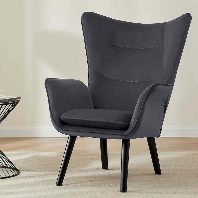 Fauteuil club capitonné, chaise d'appoint de loisirs, individuel - 103 H x 72 L x 84 P cm