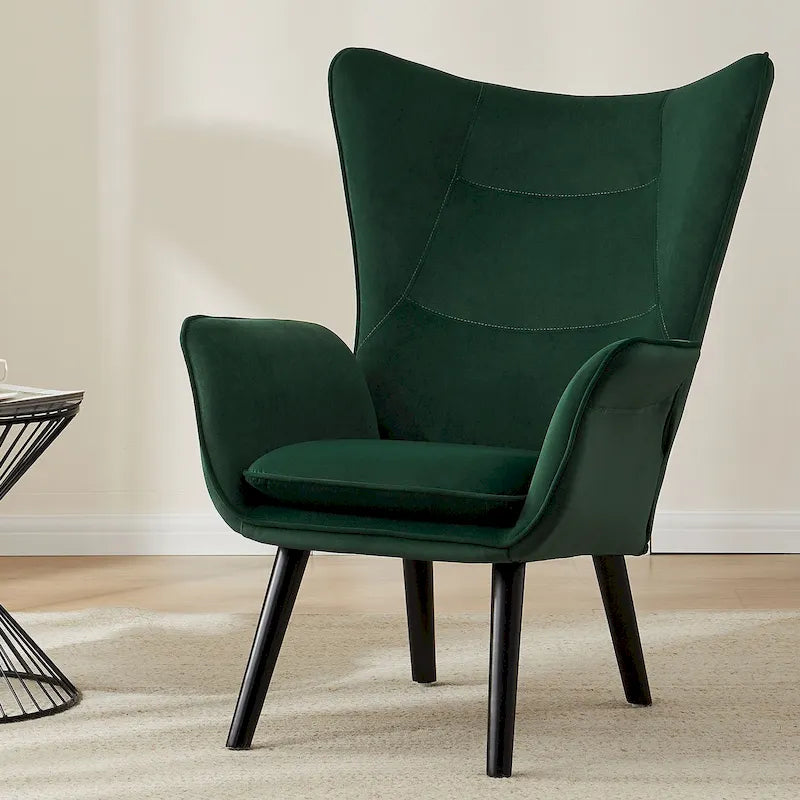Fauteuil club capitonné, chaise d'appoint de loisirs, individuel - 103 H x 72 L x 84 P cm