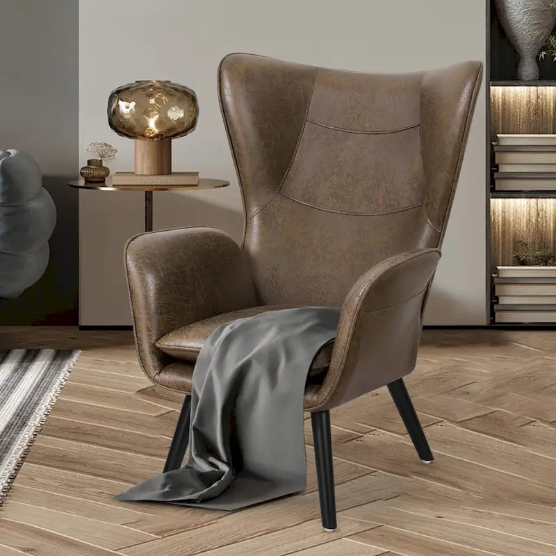 Fauteuil club capitonné, chaise d'appoint de loisirs, individuel - 103 H x 72 L x 84 P cm