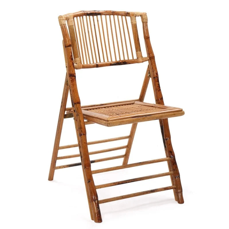 Chaise pliante en rotin et bambou pour l'extérieur et l'intérieur